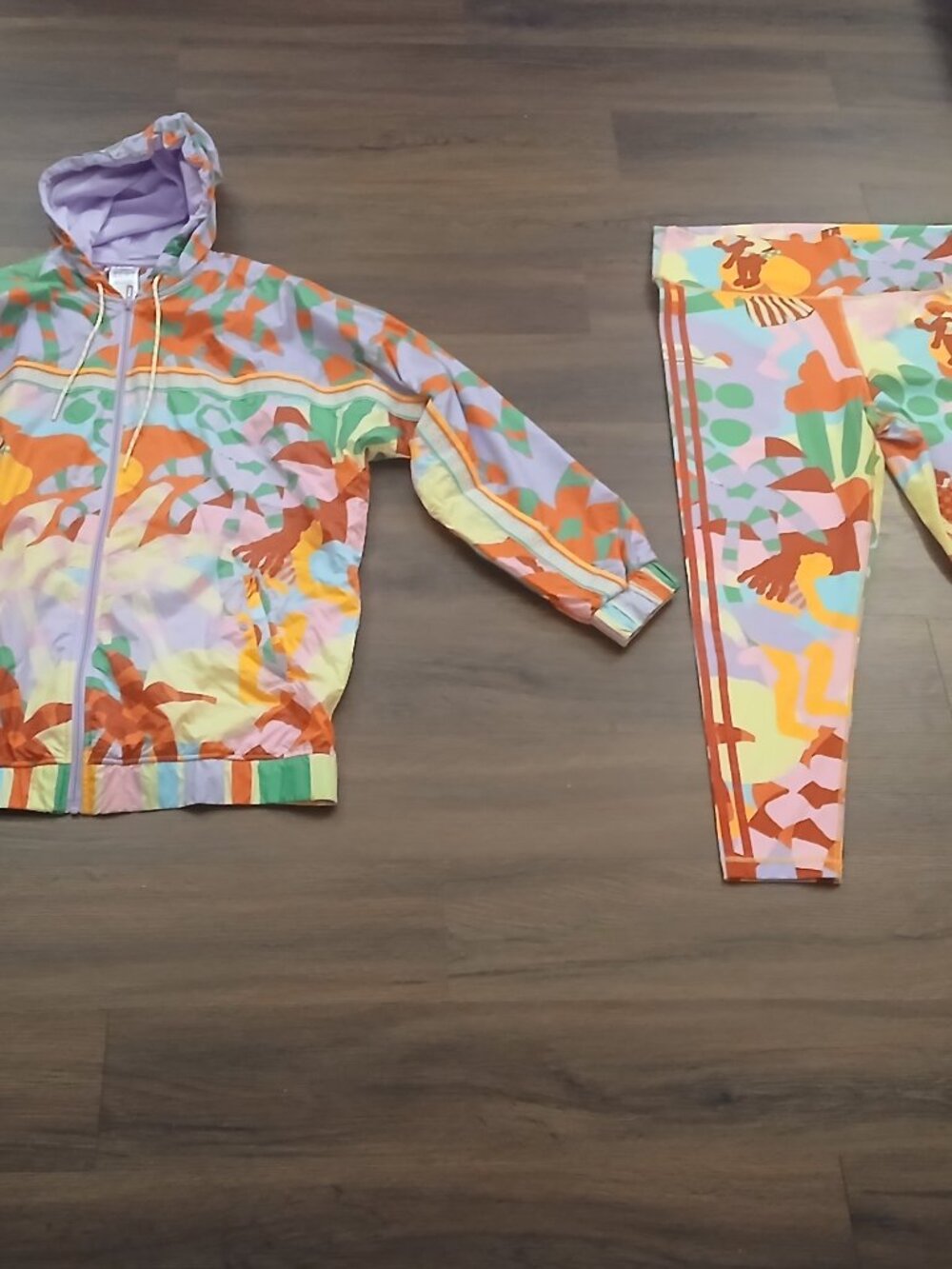 Adidas Originals x Farm Rio VIBRANT COLORFUL Track Jacket Leggings Set XL GUC